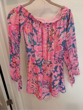 Lilly Off-Shoulder Pink Floral Women's Romper